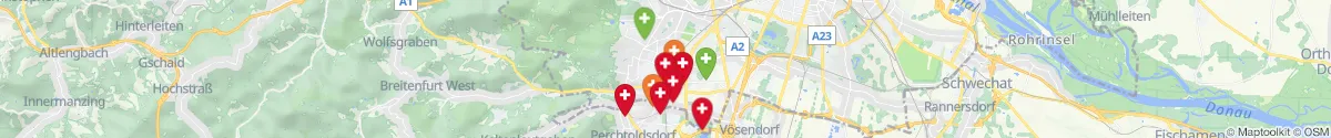 Kartenansicht für Apotheken-Notdienste in der Nähe von Liesing (1230 - Liesing, Wien)